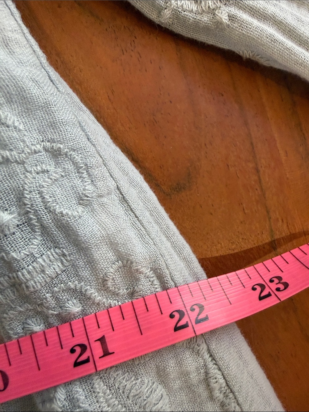 Saks Fifth Avenue Light Gray Lace-Trim Smocked Peasant Tunic - Picture 10 of 13